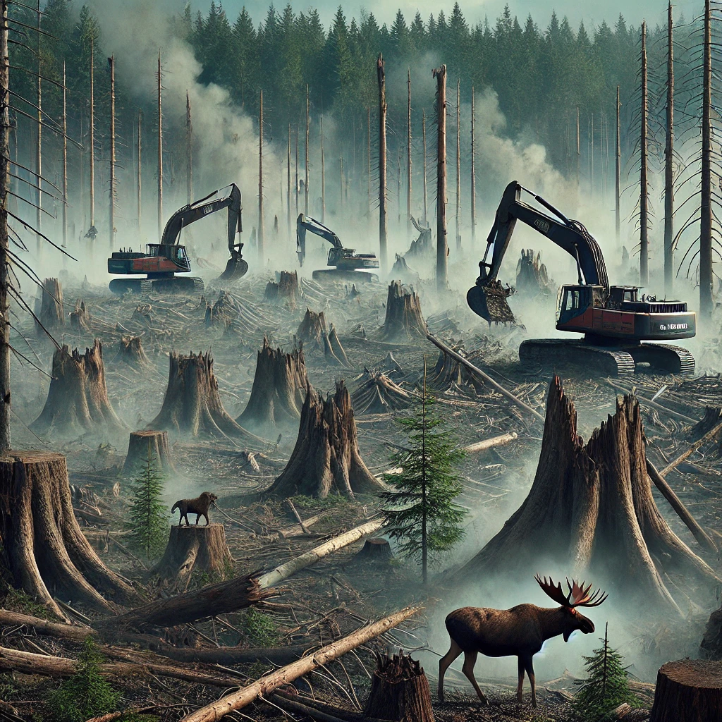 Logging operation in a New Brunswick forest